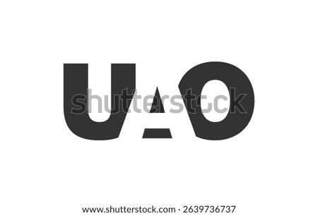 UAO logo design. Initial letter U A O bold font style for tech startups, consulting, corporate branding. Creative company name, headlines typography identity, trendy logotype. Vector illustration.