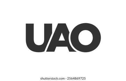 UAO logo design template with strong and modern bold text. Initial based vector logotype featuring simple and minimal typography. Trendy company identity ideal for businesses brand presence.