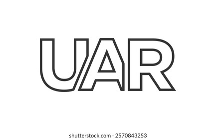 UAR logo design template with strong and modern bold text. Initial based vector logotype featuring simple and minimal typography. Trendy company identity ideal for businesses brand presence.