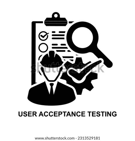 UAT Icon. User acceptance testing icon isolated on background vector illustration.