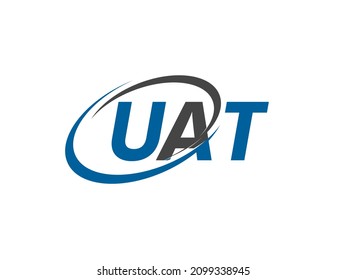 UAT letter creative modern elegant swoosh logo design