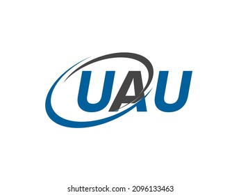 Letra UAU diseño creativo elegante del logo de swoosh