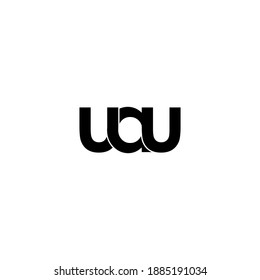 diseño original del logotipo de monograma de la letra uau