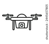 Uav drone filming icon outline vector. Operator air device. Military control