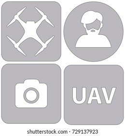 UAV Drone Quadcopter Vector Template Logo. Brand design, icon. 
