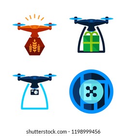 uav icon set. vector set about drone icons set.
