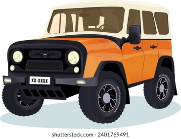 UAZ car all-wheel drive SUV orange color