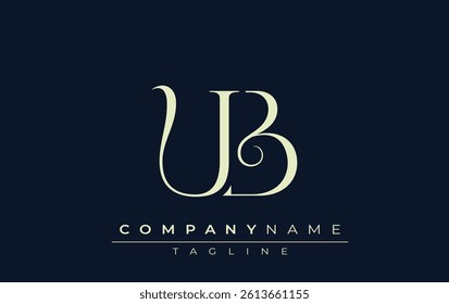 UB abstract Logo. Elegantly Designed Minimalist Monogram Logo with Stylish Lettering. Sophisticated and sleek minimalist monogram showcasing unique lettering design.