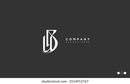 Letras del alfabeto UB Iniciales Logotipo del monograma BU, U y B