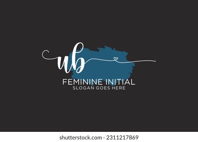 UB Beauty-Monogramm und elegante Logo Design Handschrift-Logo der ersten Signatur, Hochzeit, Mode, Blumen und botanisch mit kreativen Vorlage.