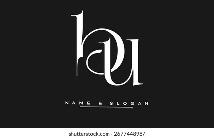Logotipo de letras Abstractas UB, BU