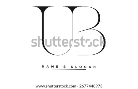 UB, BU Abstract Letters Logo Monogram