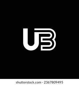 UB or BU abstract outstanding professional business awesome artistic branding company different colors illustration logo