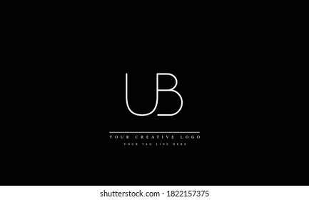 plantilla de monograma del logotipo del vector abstracto de UB BU