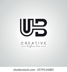 UB BU Letter Modern Alphabet Logo Design. Initial Based Vector Template.