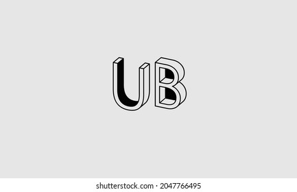 UB BU U B abstrakte Vektor-Logo-Monogramm-Vorlage