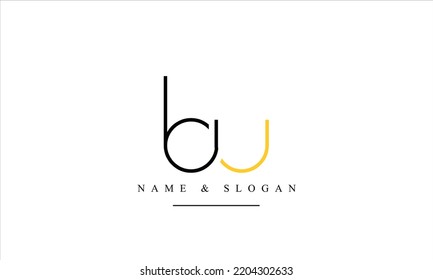UB, BU, U, B abstract letters logo monogram