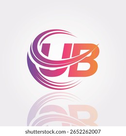 UB Creative Gradient Swirl Monogram Logo – Modern Abstract Letter mark Design for Professional Branding and Digital Identity