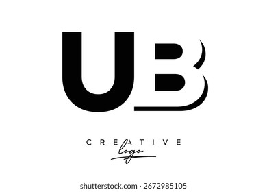 UB Creative Minimalist Negative Space Latter Logo with Modern Monogram for Branding and Business Lettermark Logo with Initial Letters Logo Design for Branding.