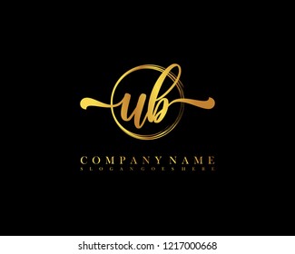 UB initial handwriting logo circle template vector