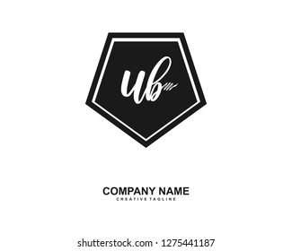 UB Initial Handwriting Logo Template Vector