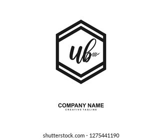 UB Initial Handwriting Logo Template Vector