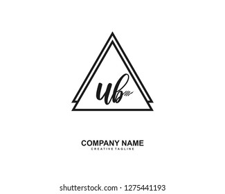 UB Initial Handwriting Logo Template Vector