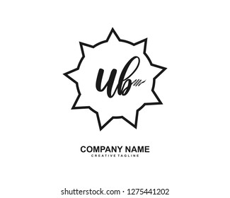 UB Initial Handwriting Logo Template Vector