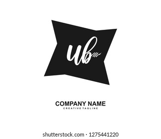 UB Initial Handwriting Logo Template Vector