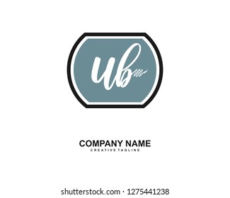 UB Initial Handwriting Logo Template Vector
