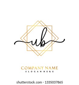 UB Initial Handwriting logo template vector