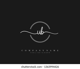 UB initial handwriting logo template vector