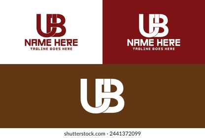 Plantilla de vector de diseño de logotipo de carta inicial UB para identidad empresarial corporativa