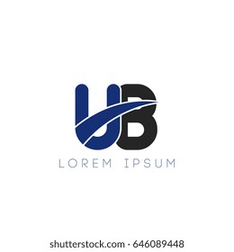 ub initial letter uppercase logo blue and black