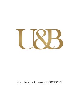 U&B Initial logo. Ampersand monogram golden logo