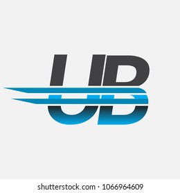 UB initial logo company name colored black and blue, Simple and Modern Logo Design.