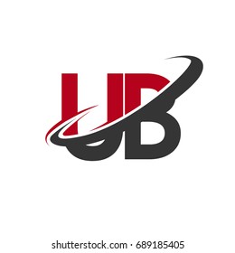 UB initial logo company name colored red and black swoosh design, isolated on white background. vector logo for business and company identity.