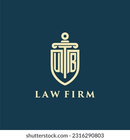 UB initial monogram for law firm with sword and shield logo image