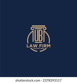 UB initial monogram for law firm with creative circle line