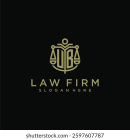 UB initial monogram logo for lawfirm with scale vector design