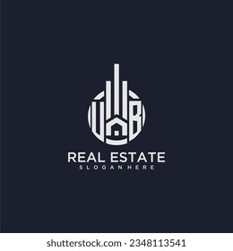 UB initial monogram logo for real estate with creative circle design vector