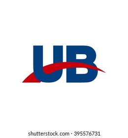 UB initial overlapping swoosh letter logo blue red