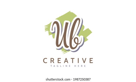 UB Initials, handwriting logo vector