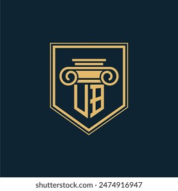 UB Initials Law Firm Logo Lawyer logo with creative law element