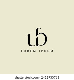 Diseño de logotipo de letras UB. polígono UB, círculo, triángulo, hexágono, estilo plano y sencillo con el logotipo de la letra de variación en color blanco fijado en un tablero. Logo minimalista y clásico de UB. UB