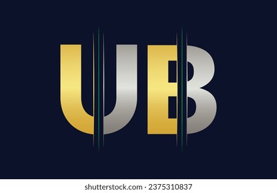 Plantilla vectorial de diseño de logotipo de carta UB.