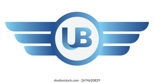 Logo für UB-Buchstaben. Buchstabe UB Logo Design Vektor Vorlage Design für Marke. Ein letzterer Kreis Flügel abstrakt. 
