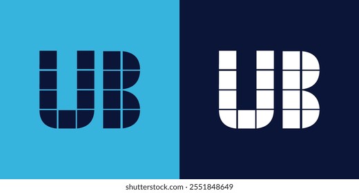 UB logo design with tile shape. Minimalist and modern vector illustration design suitable for business or brand