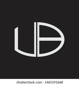 UB Logo letter oval monogram design template with black and white colors