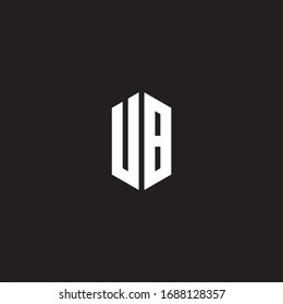 Monograma de logotipo UB con plantilla de diseño de estilo hexagonal aislado en fondo negro